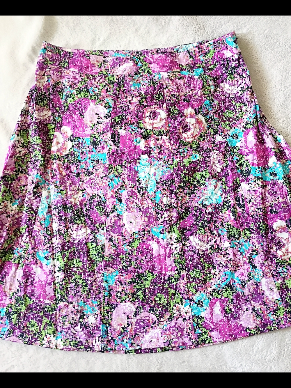 Lane Bryant Floral Purple A-Line Skirt